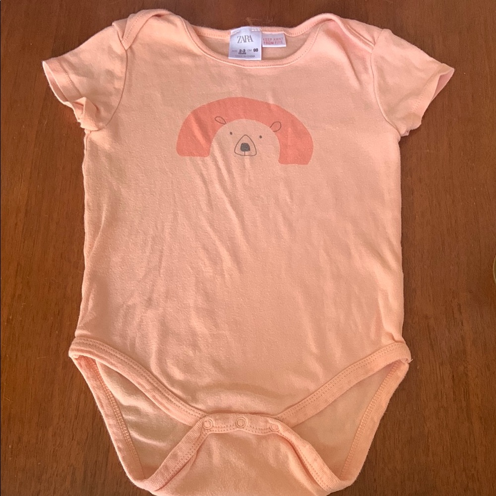 🍓3/$10 Zara Orange Bodysuit One Piece size 2-3Y